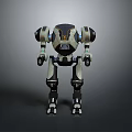 3D Robot Character Model Featuring Mechanical Design Gray Black Color And Robotic Limbs