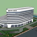 Cixi Huayang Stomatological Hospital Modern Building Exterior With Glass Curtain Walls And Floors