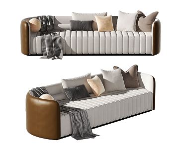 Modern Multiplayer Sofa Three-Seat Sofa 3d model