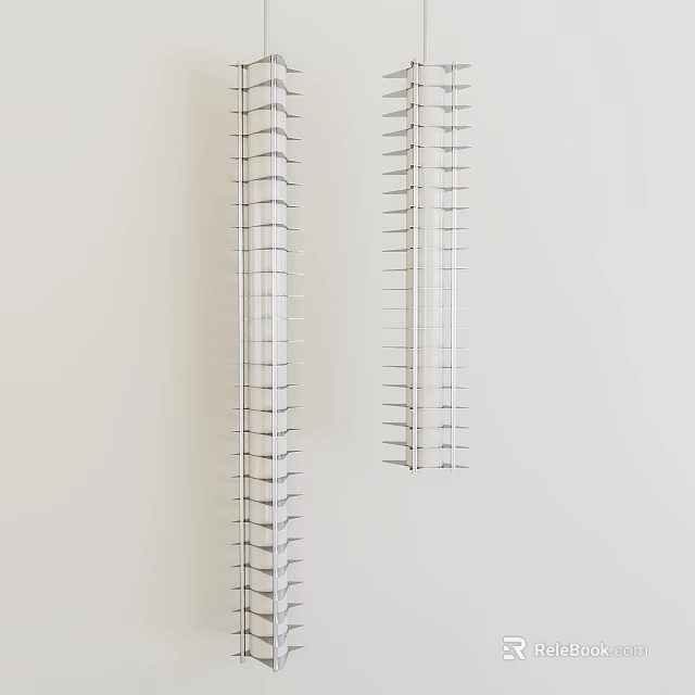 Unique Shaped Pendant Lights With Vertical Layered Structure For Modern Interior 3d model