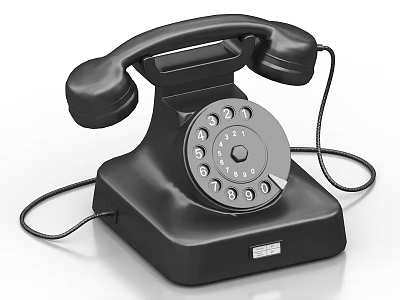 Vintage Black Rotary Dial Telephone Classic Retro Home Electrical Appliance 3d model