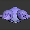 Cute Rabbit Game Movie Character With Big Purple Blue Gradient Ears And Blue Eyes