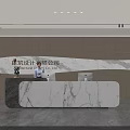 Elegant Luxury Marble Reception Desk With Soft Ambient Lighting For Modern Corporate Office Lobby