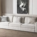 New Chinese-style three-person sofa 3d model