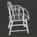 Classic Wooden Single Chair With Armrest And Solid Wood Structure