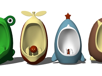 Modern urinal children cartoon shape urinal 3d model