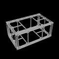 Sturdy Industrial Metal Frame Structure With Rectangular Design And Cross Supports