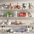Assorted Stuffed Plush Toys With Animal Vehicle Designs And Cartoon Character Figures