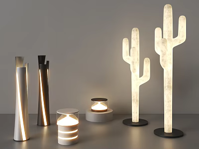 Outdoor Lights With Cactus Shaped And Modern Design For Home Garden Decorative Use 3d model