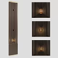 Contemporary Slim Vertical Striped Wall Lamp With Warm Glow And Gold Trim