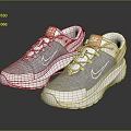 Gray and White Casual Sneakers with Orange Tongue Accents White Sole and Comfortable Lace Design