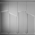 Elegant Modern Black Cabinet Doors With Gold Decorative Panels Design Detail