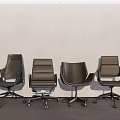 Modern Office Chairs With Multiple Styles Swivel Wheels And Ergonomic Backrests 3d model