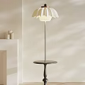 Modern Petal Shaped Floor Lamp with Slim Metal Stand and Round Table Base
