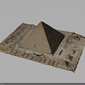 Egyptian Pyramid Model With Detailed Base And Ancient Intricate Hieroglyphic Carvings