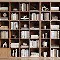 Modern Wooden Bookshelf With Multiple Storage Shelves Books And Decorative Items