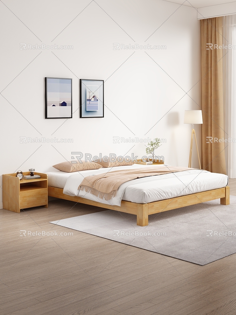 Bed Room Space Bedside Cabinet 3d model