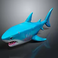 Realistic Blue Shark Aquatic Animal Model Showcasing Open Mouth And Sharp Teeth 3d model