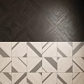 Modern Wall Paneling With Geometric Patterns In Dark And Light Color Tones 3d model