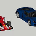 Red Ferrari Racing Car And Blue Porsche Sports Car Showcasing High Performance And Sleek Design