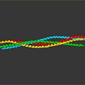 Colorful Helical Molecular Model For Medical Devices Research With Reflective Gray Background