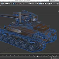 Brown Military Tank With Long Cannon Heavy Tracks And Strong Armor Design