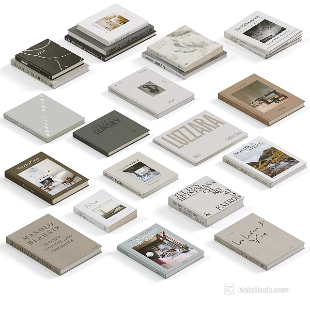 Various Books Magazines With Different Cover Designs And Lifestyle Themes Collection 3d model 