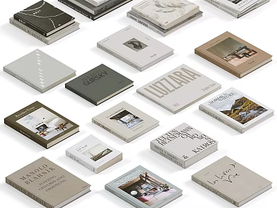 Various Books Magazines With Different Cover Designs And Lifestyle Themes Collection 3d model
