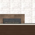 Modern Black TV Stand With Textured Wall Wooden Floor And Realistic Fire Illumination