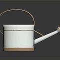 Durable Metal Watering Can With Copper Handle Silver Body Transparent Lid And Spout