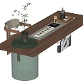 New Chinese Tea Table Tea Table and Chair 3d model