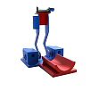 Mechanical Device With Blue Base Red Sliding Component And Support Structure