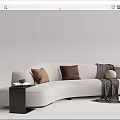 Modern Multiplayer Sofa Curved Multiplayer Sofa 3d model