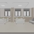 Modern Hospital Outpatient Clinic Interior With Patient Bed Sofa TV And Medical Devices