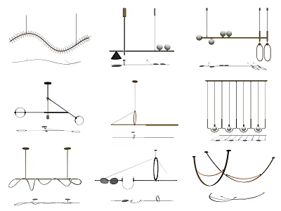 Modern Chandelier Study Chandelier 3d model