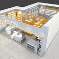 Beauty Impression Store Modern Interior With Display Counters Lighting And Elegant Showcases 3d model