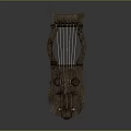 Two Wooden Harp Musical Instruments With Traditional Handcrafted Artistic Design