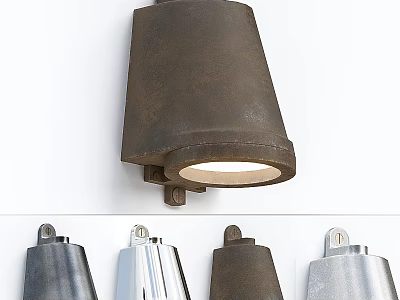 Industrial Metal Wall Lamp With Minimalist Design And Brown Silver Gray Finishes 3d model