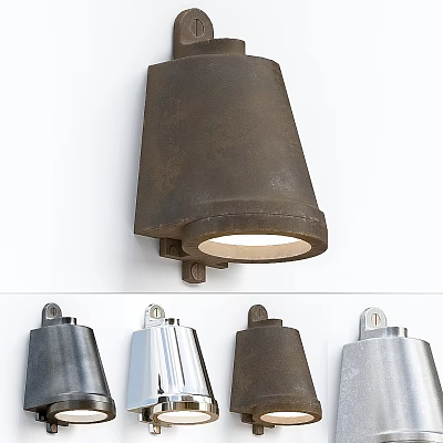 Industrial Metal Wall Lamp With Minimalist Design And Brown Silver Gray Finishes 3d model