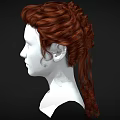 Woman With Red Hair And Elegant Braided Hairstyle Side Profile View