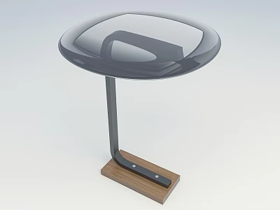 Sleek Modern Side Table Featuring Round Glass Top And Metal Wooden Base 3d model
