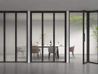 folding door glass door 3d model