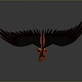 Red Horned Dragon Like Game Movie Character With Black Wings Spotted Body And Long Tail