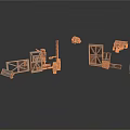 Detailed Industrial Scene Components With Metal Frames Brackets And Mechanical Panels