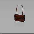Stylish Red And Orange Gradient Leather Handbag With Shoulder Strap And Metal Buckle