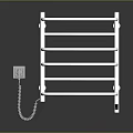 Indoor Bathroom Electric Towel Rail With White Finish And Power Socket Connection