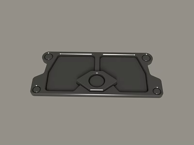 Black Metal Mechanical Component With Holes And Geometric Structure Details 3d model