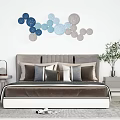 Modern background double bed combination 3d model