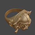 Golden Viking Helmet Decoration With Bearded Face And Ornate Patterns On Dark Background