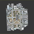 Detailed Aerial View Of Campus Building Complex With Central Plaza Green Spaces And Roads